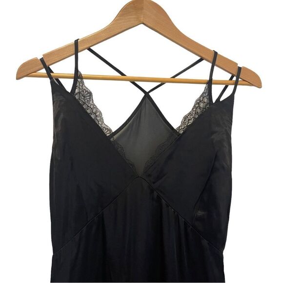 Zara Strappy Asymmetric Lace Trim Slip Dress - Picture 7 of 10